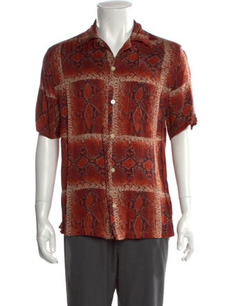 AllSaints Animal Print Short Sleeve Shirt