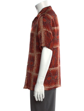 AllSaints Animal Print Short Sleeve Shirt