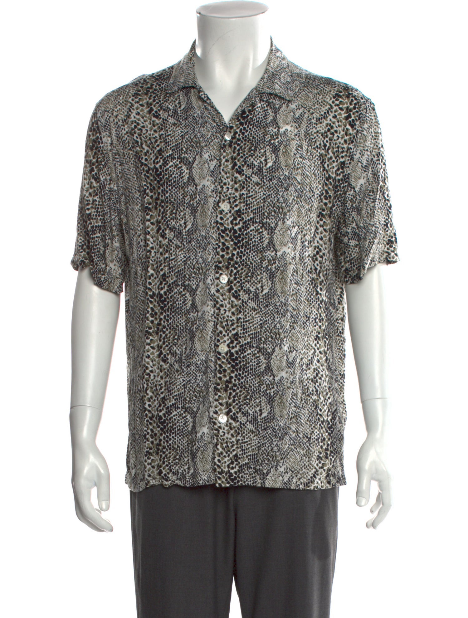 AllSaints Animal Print Short Sleeve Shirt