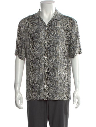AllSaints Animal Print Short Sleeve Shirt