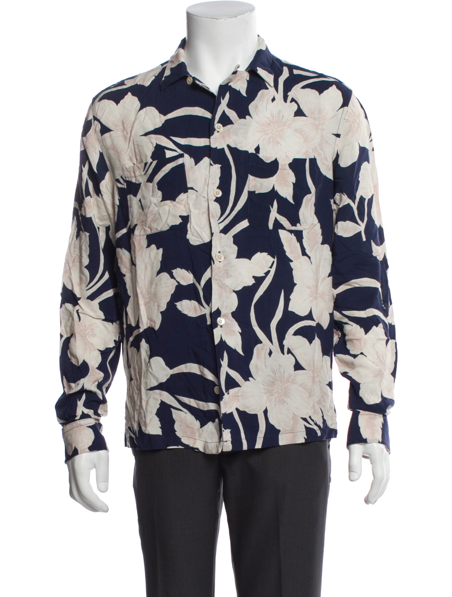 AllSaints Floral Print Long Sleeve Shirt