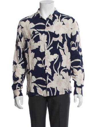 AllSaints Floral Print Long Sleeve Shirt