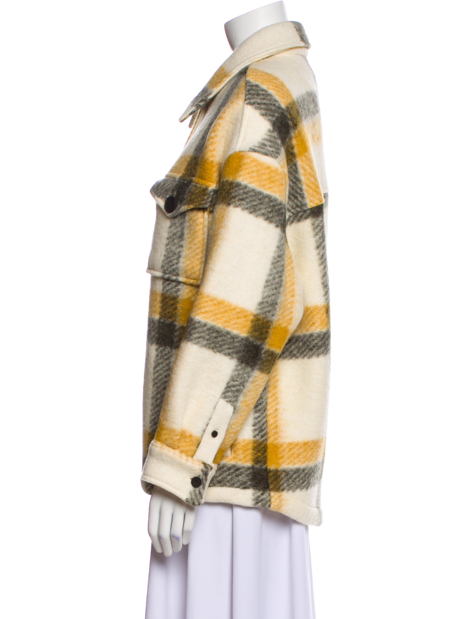 AllSaints Wool Plaid Print Jacket