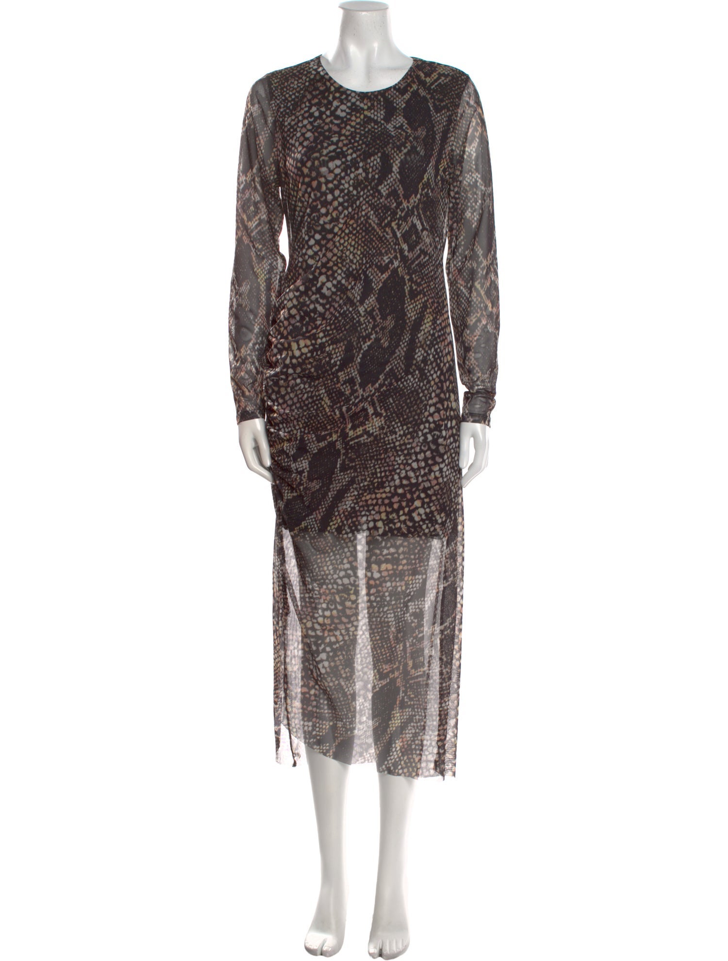AllSaints Animal Print Long Dress