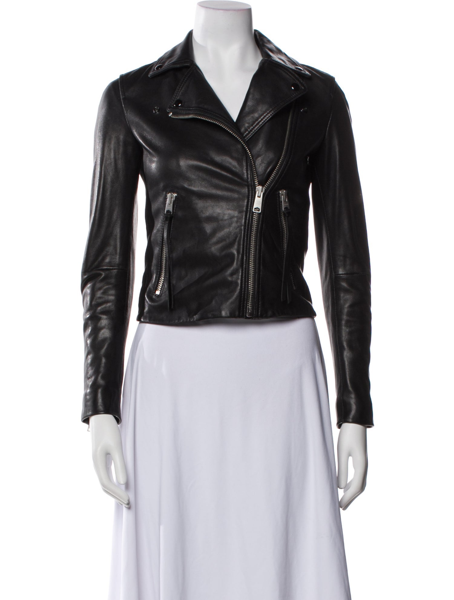 AllSaints Lamb Leather Biker Jacket