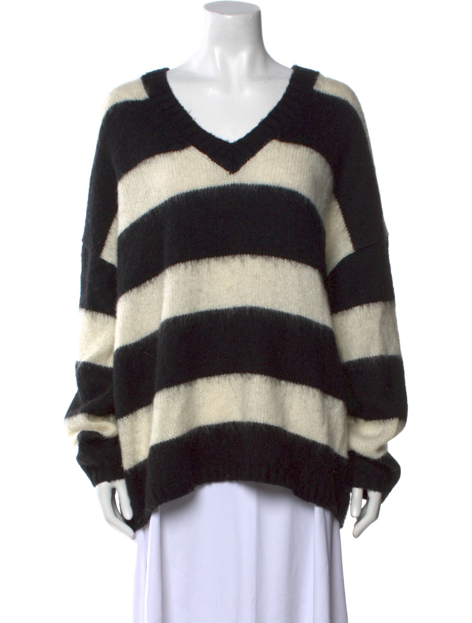 AllSaints Striped V-Neck Sweater