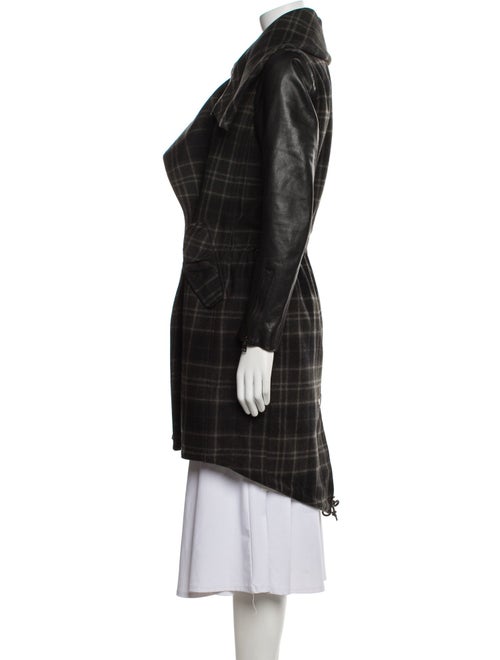 AllSaints Wool Plaid Print Peacoat