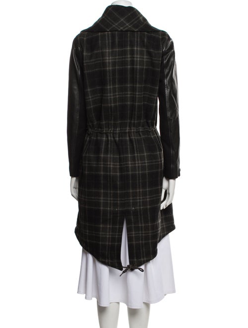AllSaints Wool Plaid Print Peacoat