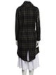 AllSaints Wool Plaid Print Peacoat