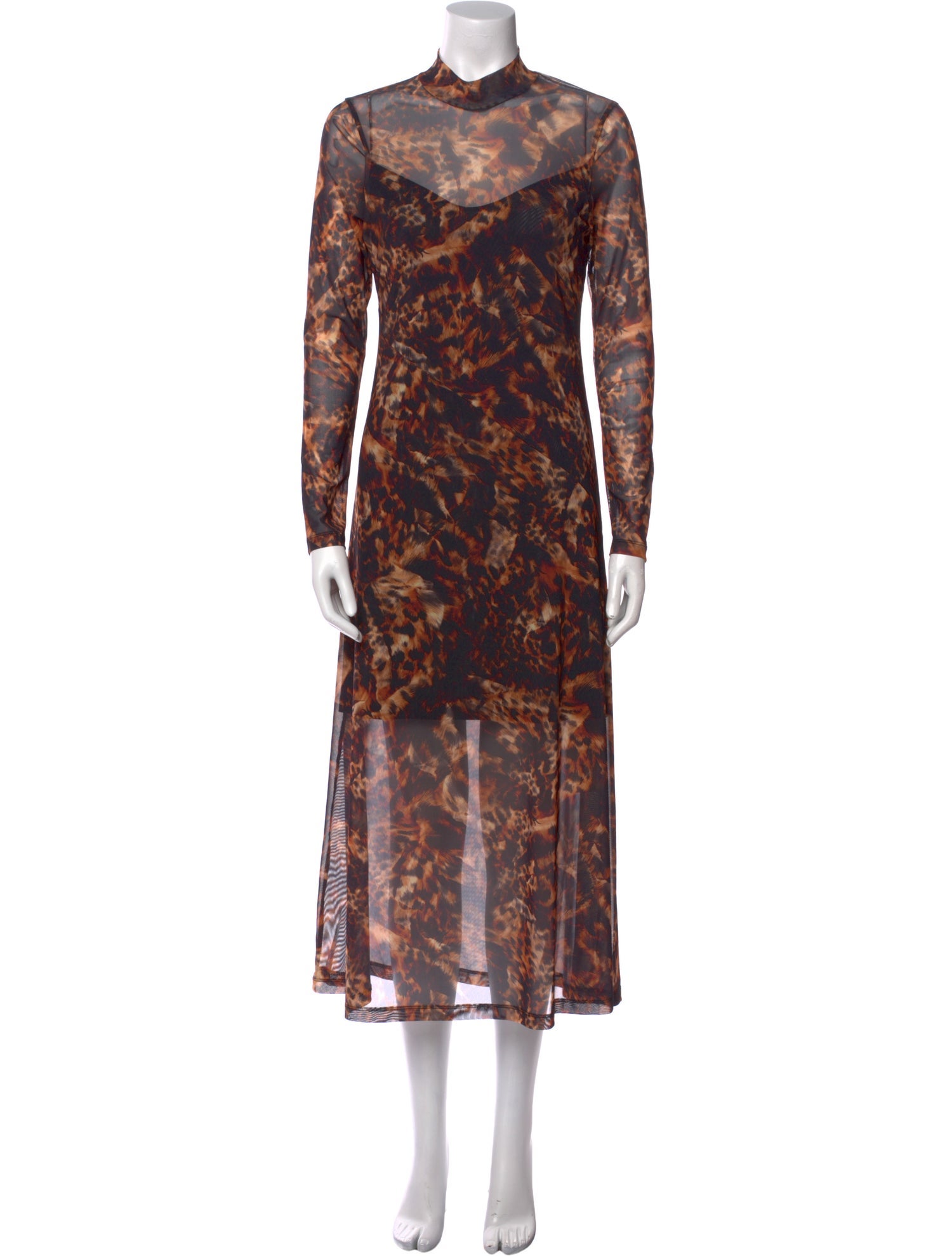 AllSaints Printed Midi Length Dress w/ Tags