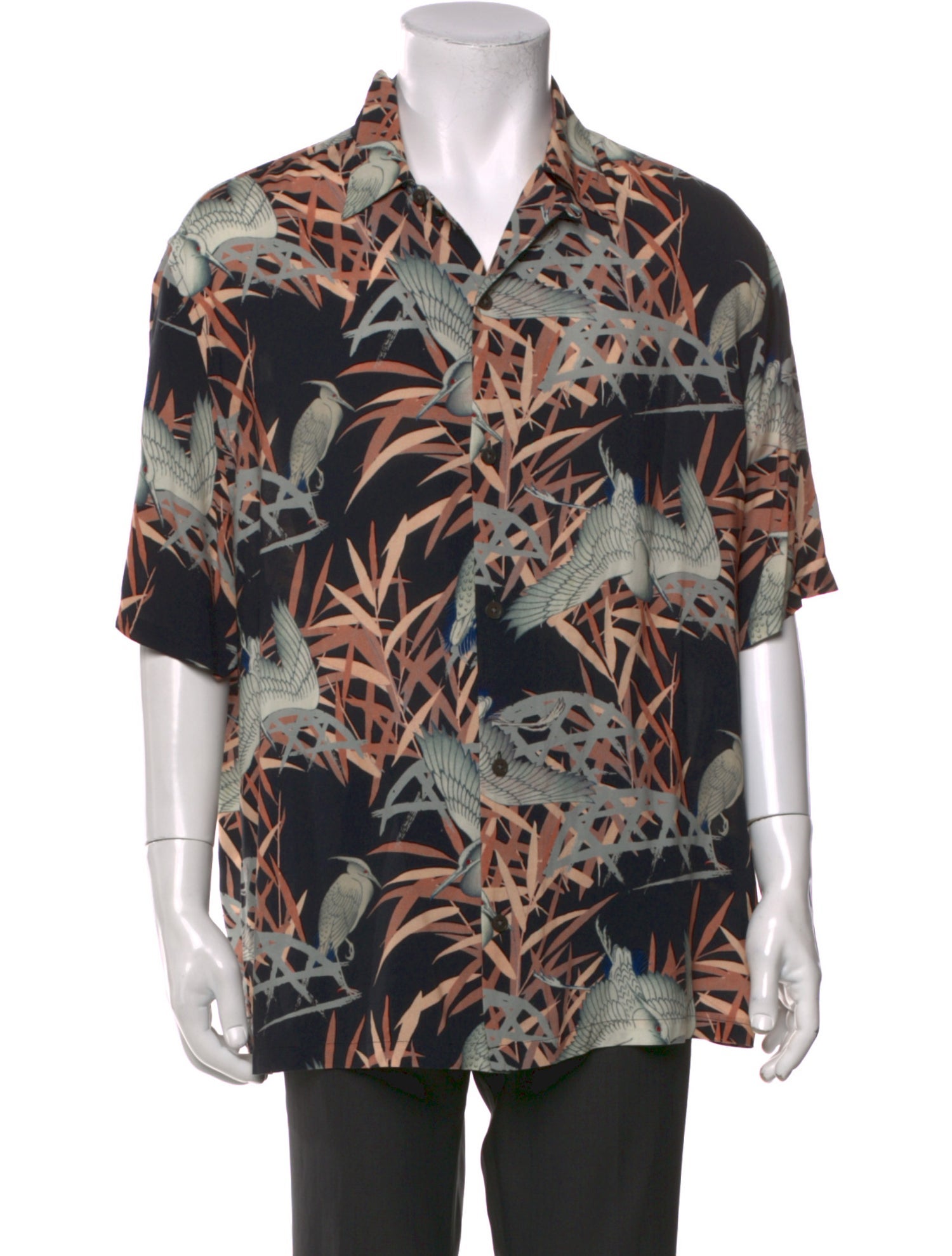 AllSaints Printed Three-Quarter Sleeve Shirt