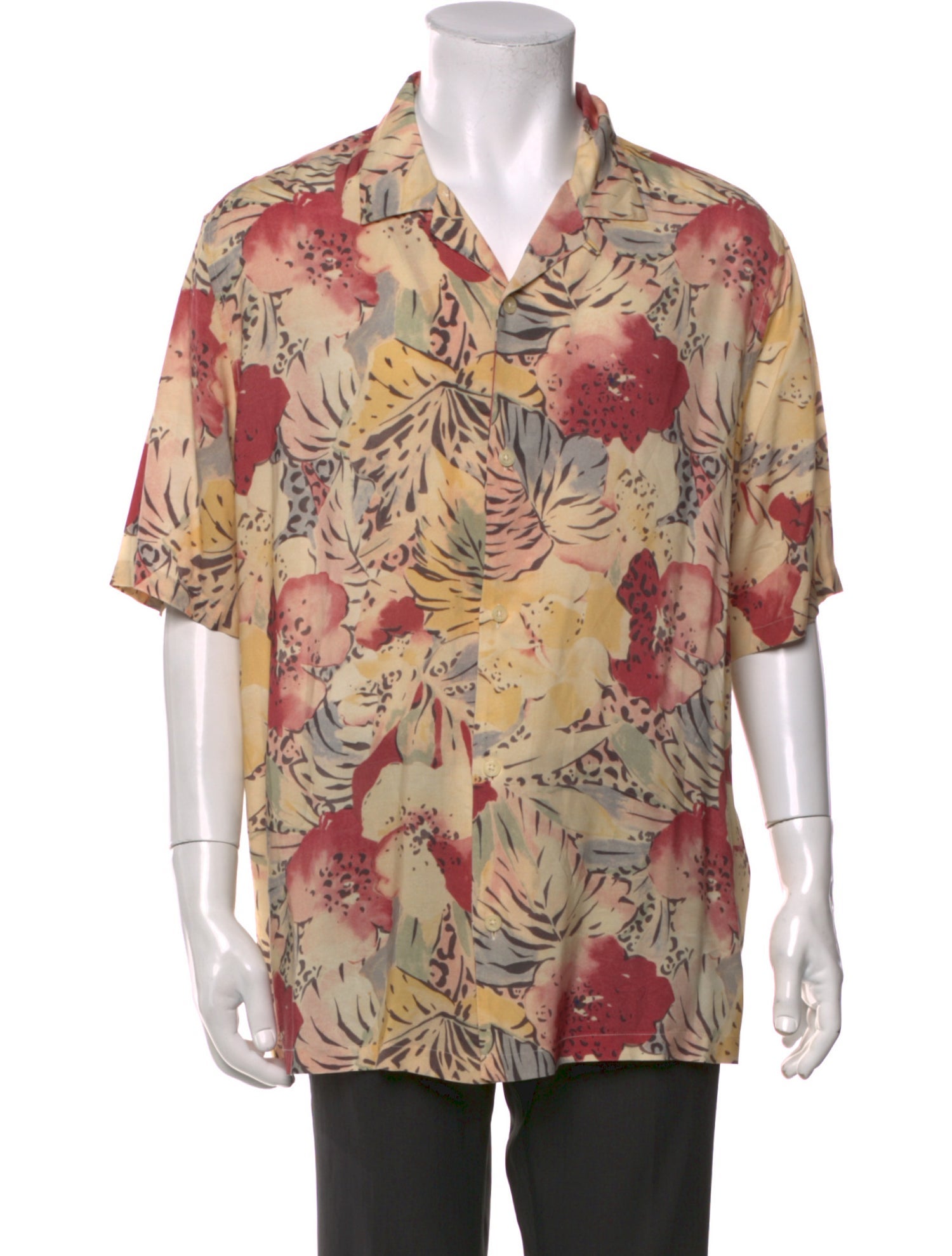 AllSaints Floral Print Three-Quarter Sleeve Shirt