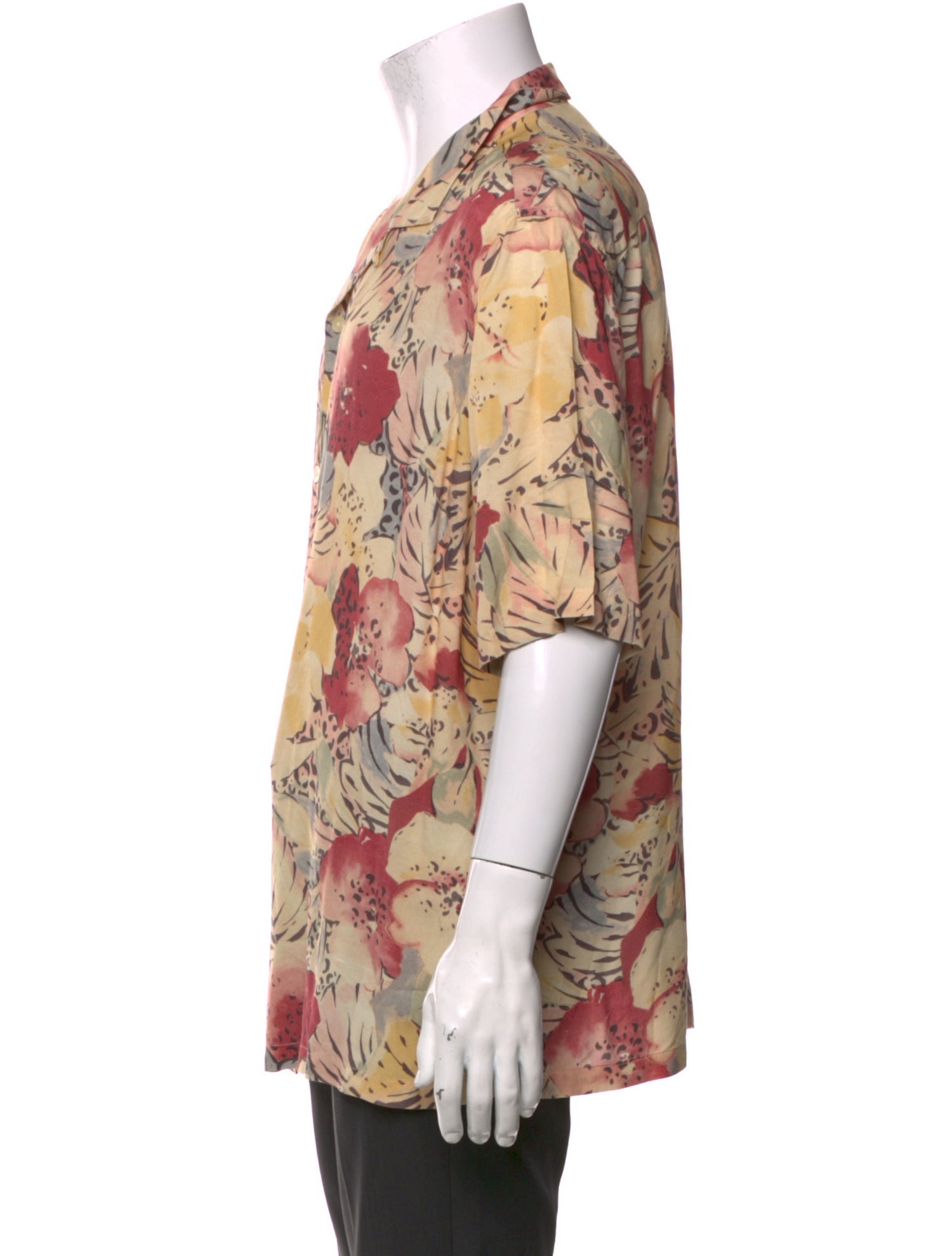 AllSaints Floral Print Three-Quarter Sleeve Shirt