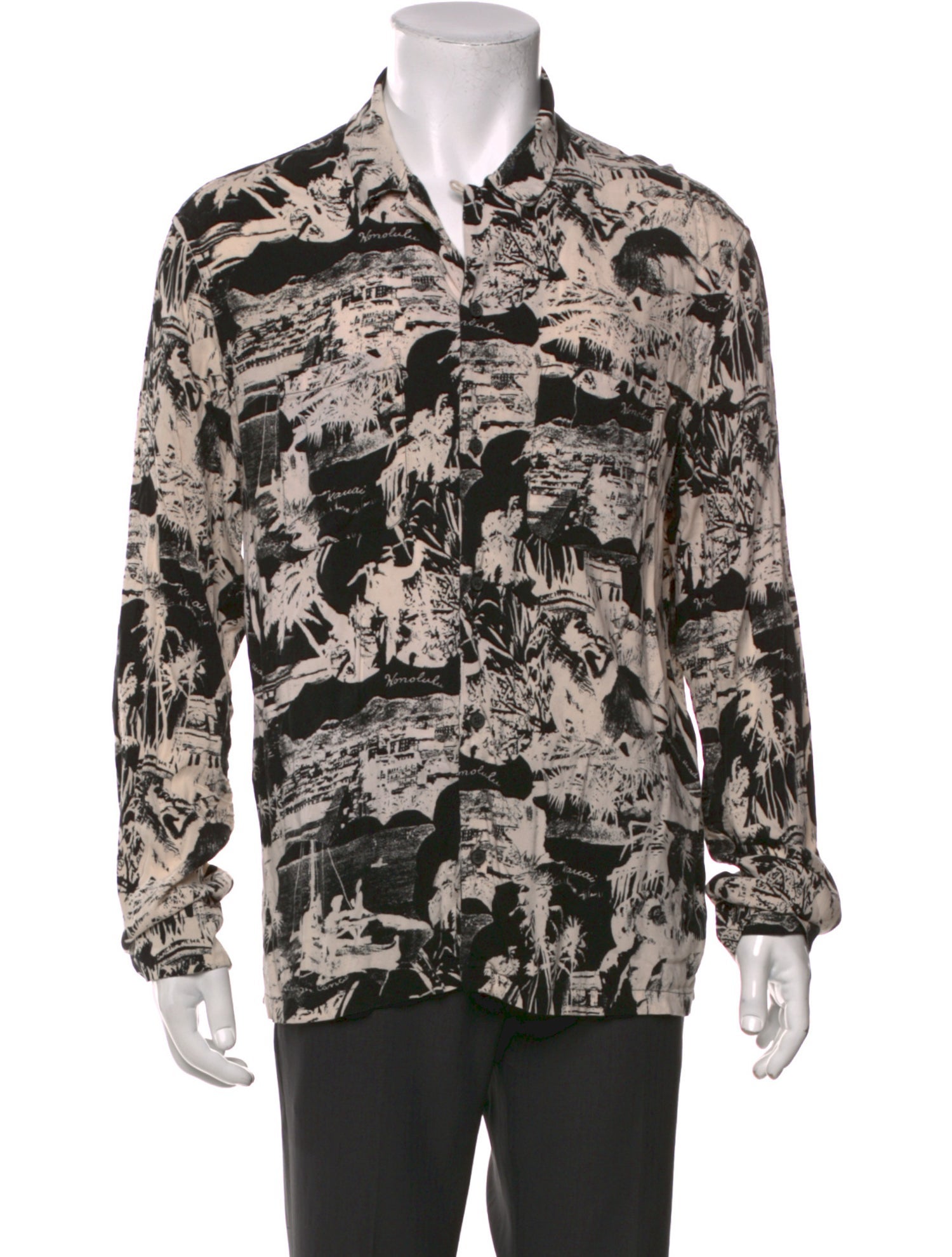 AllSaints Printed Long Sleeve Shirt