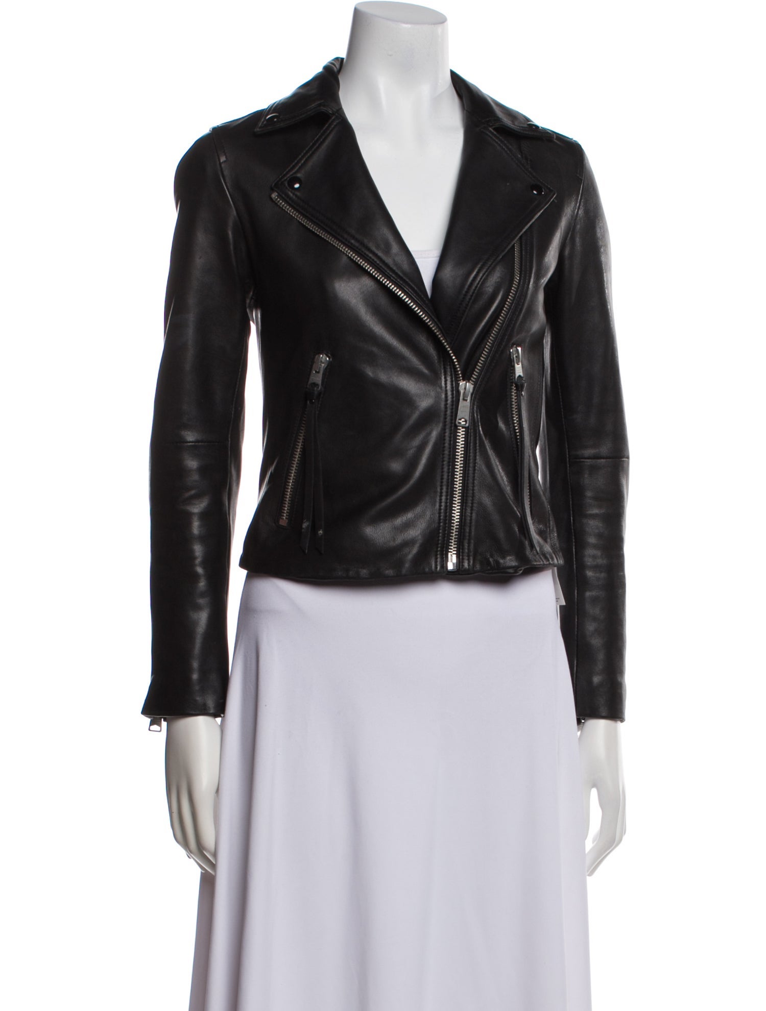 AllSaints Lamb Leather Biker Jacket