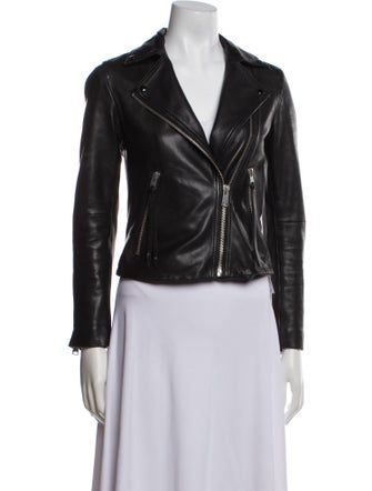 AllSaints Lamb Leather Biker Jacket