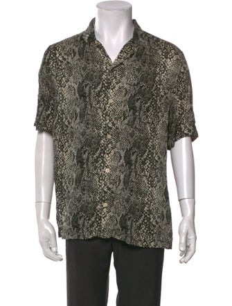 AllSaints Animal Print Short Sleeve Shirt