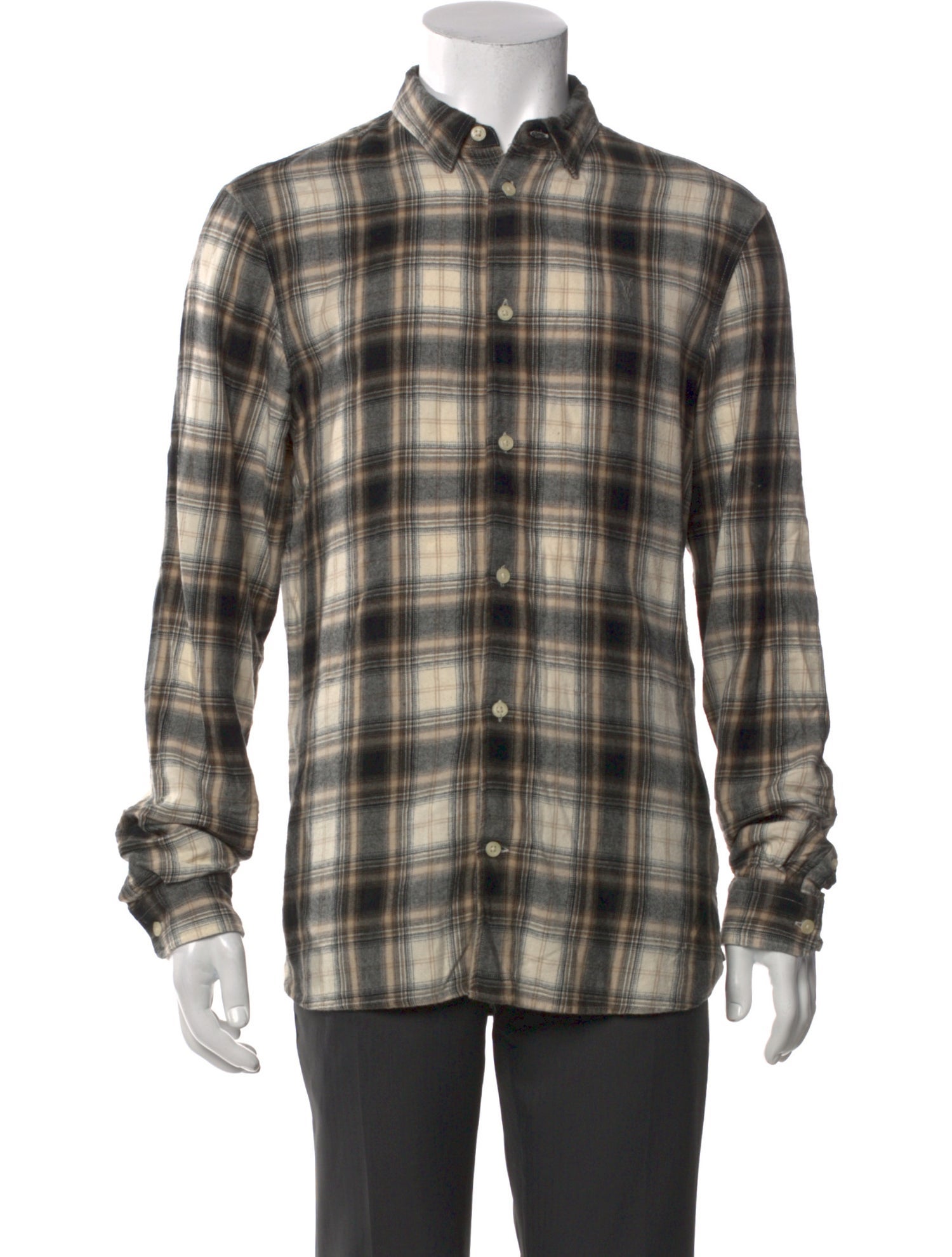 AllSaints Plaid Print Long Sleeve Shirt