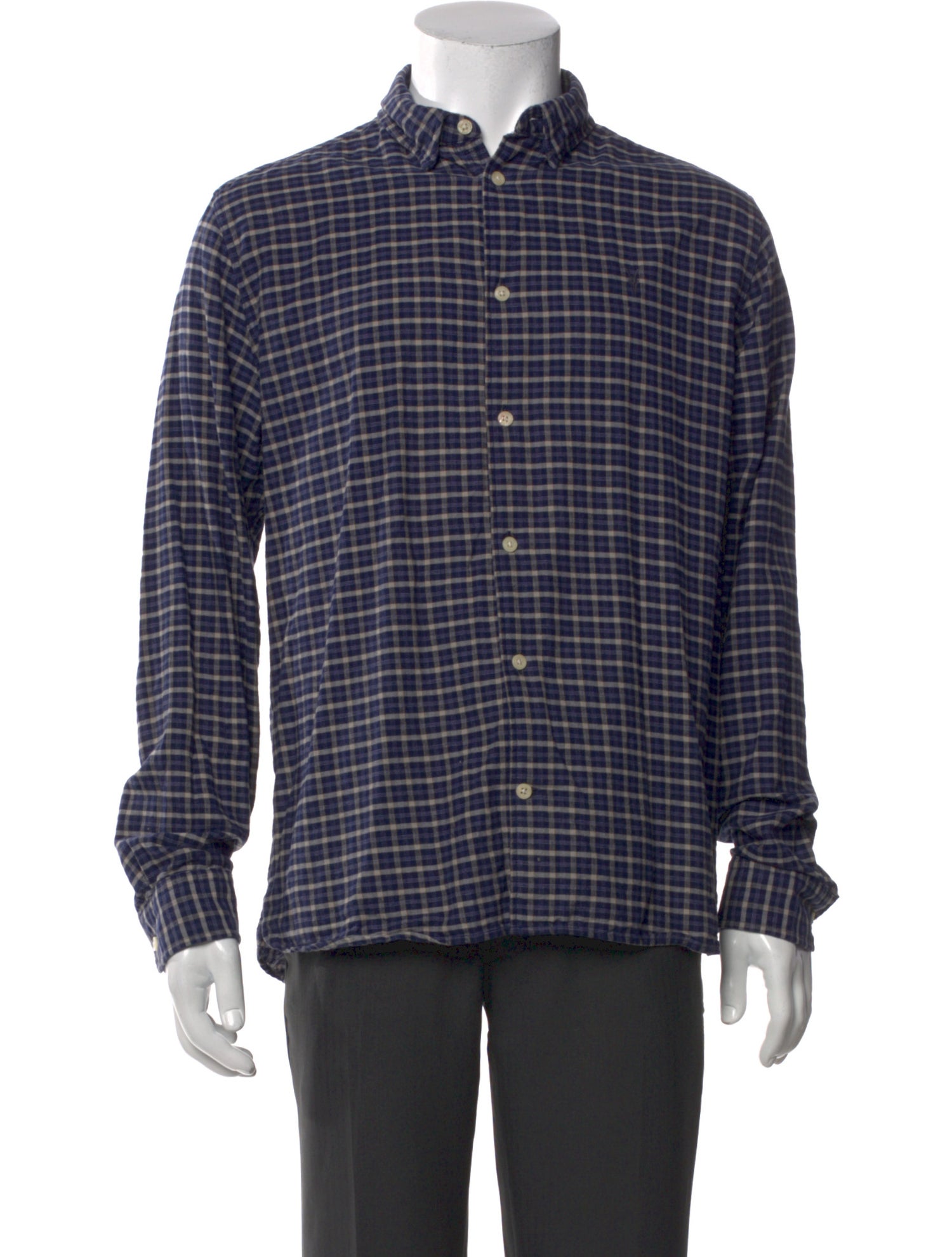 AllSaints Plaid Print Long Sleeve Shirt