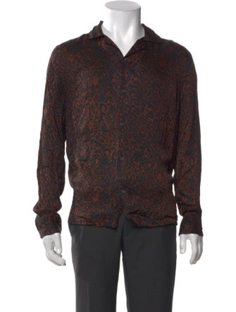 AllSaints Animal Print Long Sleeve Shirt