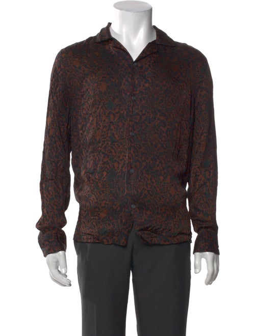AllSaints Animal Print Long Sleeve Shirt