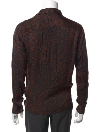 AllSaints Animal Print Long Sleeve Shirt