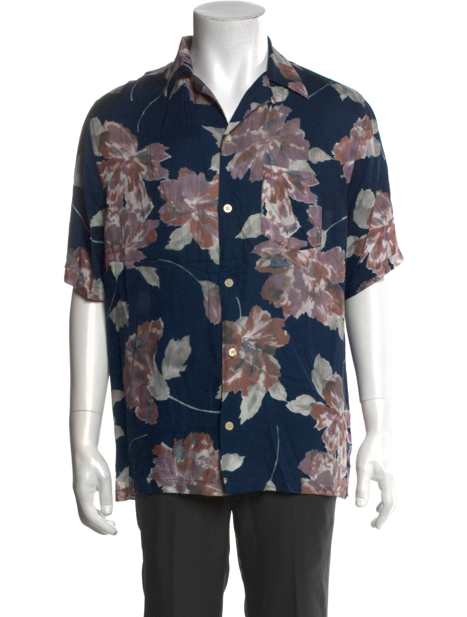 AllSaints Floral Print Short Sleeve Shirt