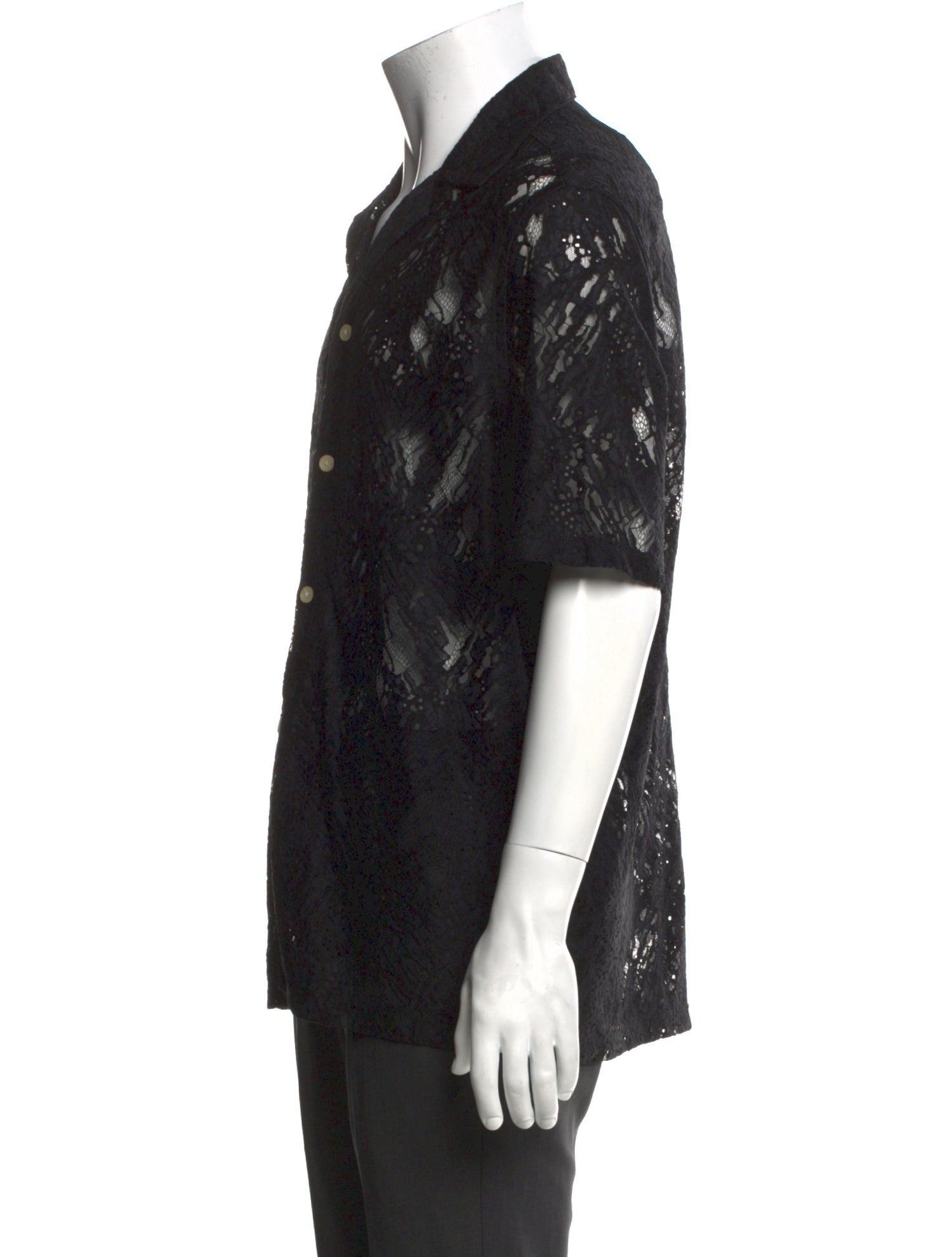 AllSaints Lace Pattern Short Sleeve Shirt