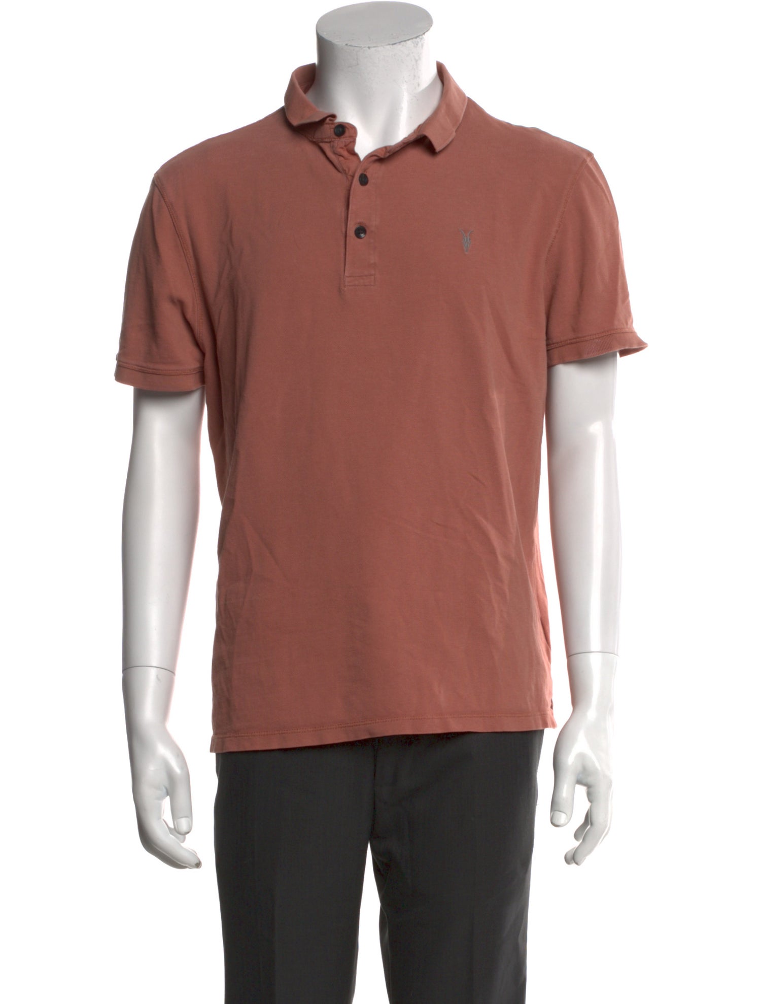 AllSaints Crew Neck Short Sleeve Polo Shirt