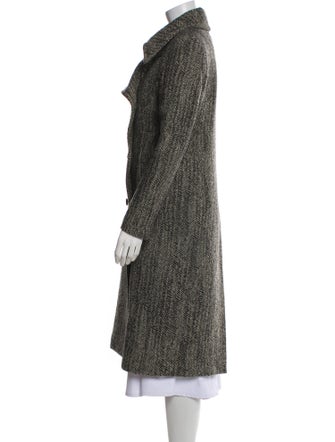 AllSaints Wool Tweed Pattern Faux Fur Coat