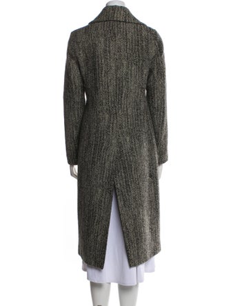 AllSaints Wool Tweed Pattern Faux Fur Coat