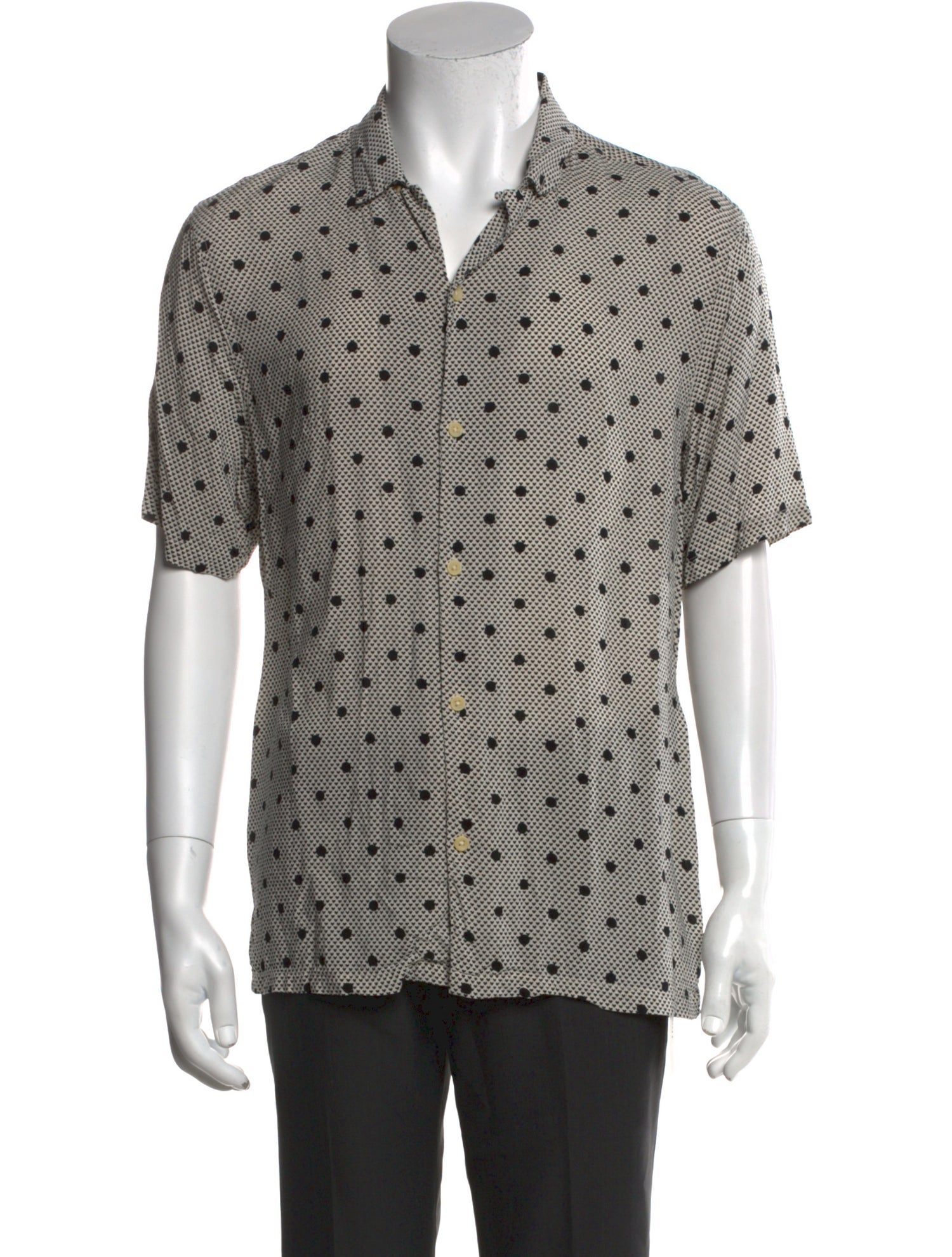 AllSaints Polka Dot Print Short Sleeve Shirt