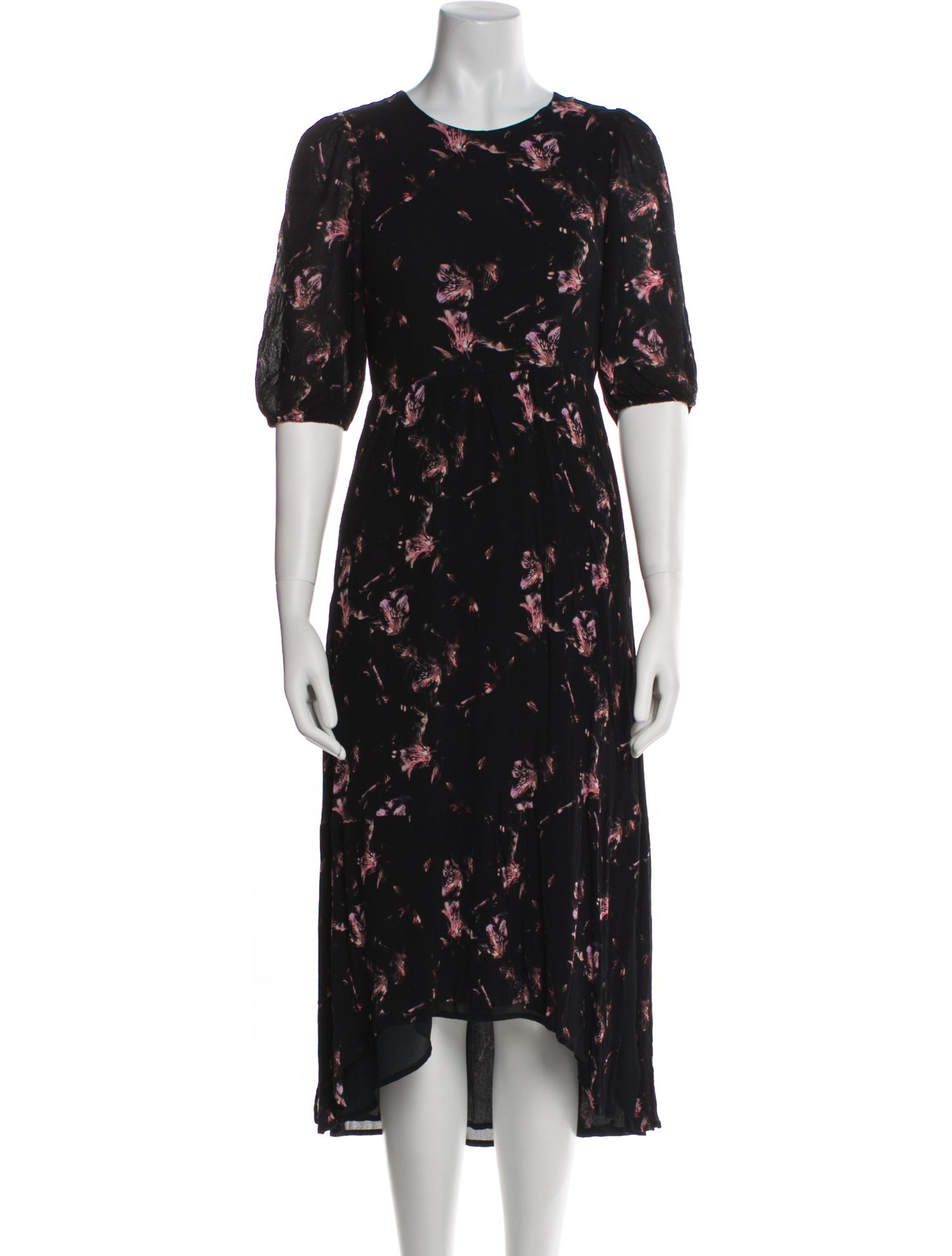 AllSaints Floral Print Midi Length Dress