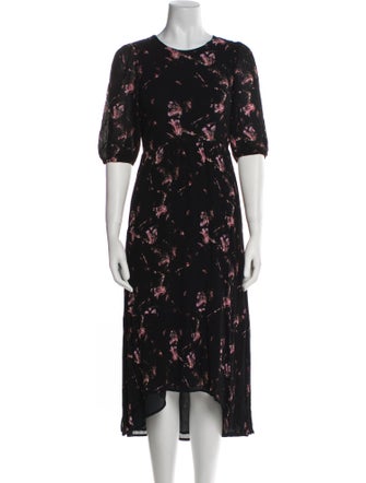 AllSaints Floral Print Midi Length Dress