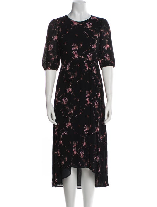 AllSaints Floral Print Midi Length Dress