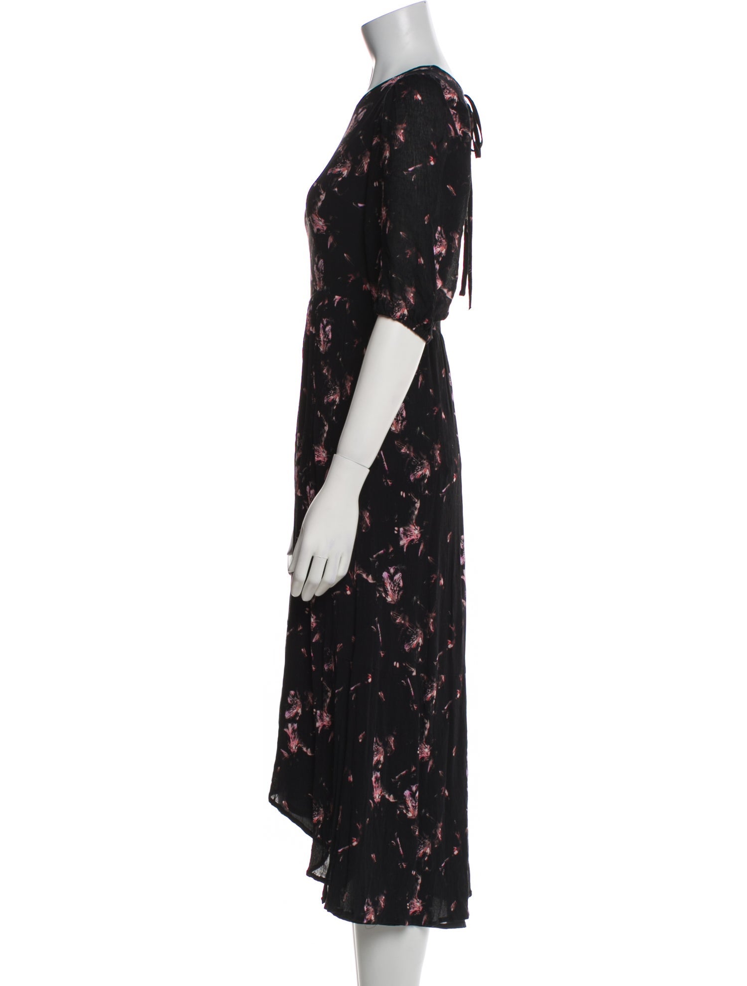 AllSaints Floral Print Midi Length Dress