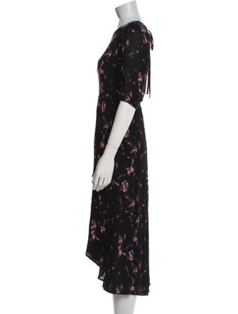AllSaints Floral Print Midi Length Dress