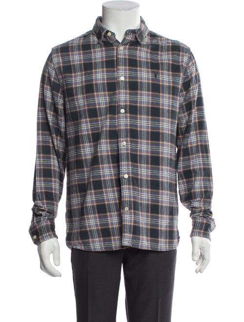 AllSaints Plaid Print Long Sleeve Shirt