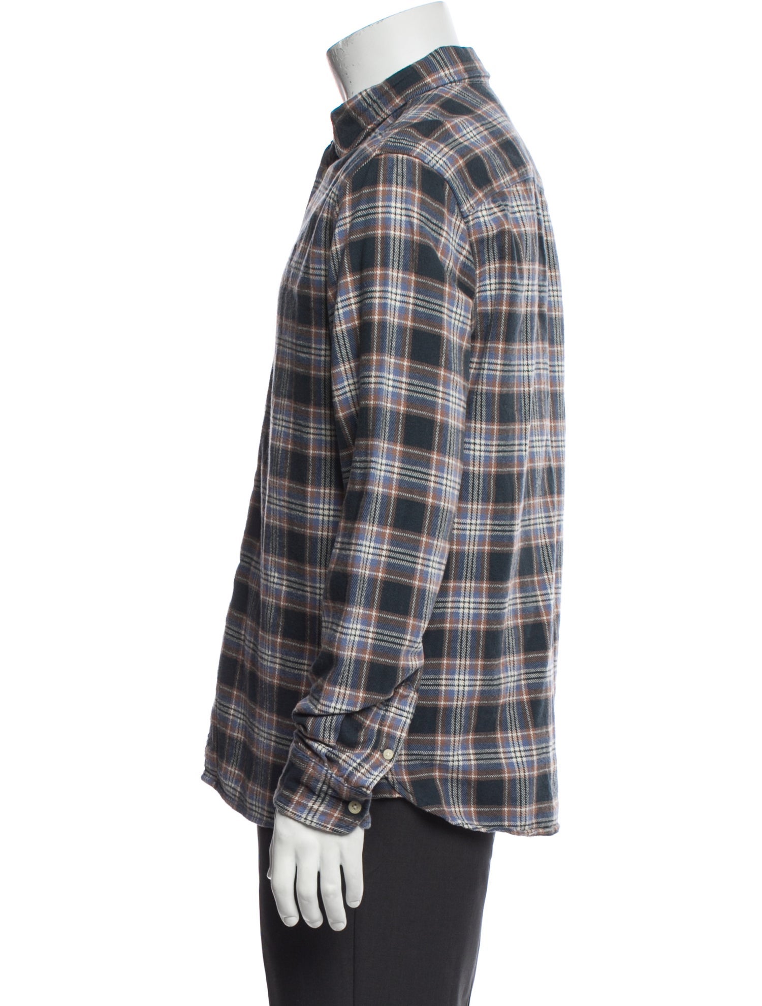 AllSaints Plaid Print Long Sleeve Shirt