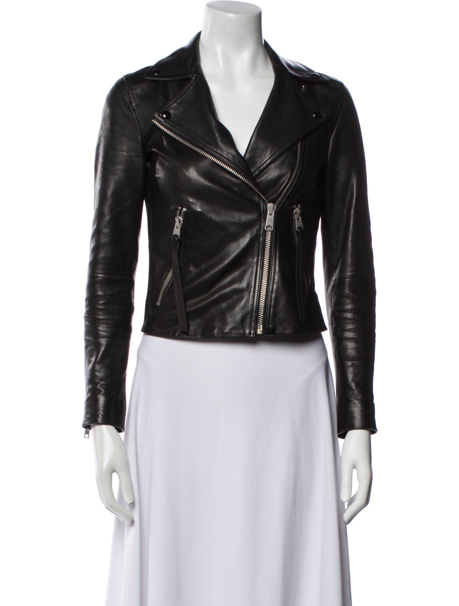 AllSaints Lamb Leather Biker Jacket