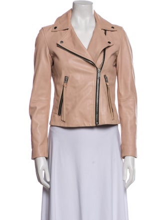 AllSaints Lamb Leather Biker Jacket