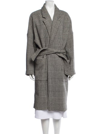 AllSaints Wool Houndstooth Print Peacoat