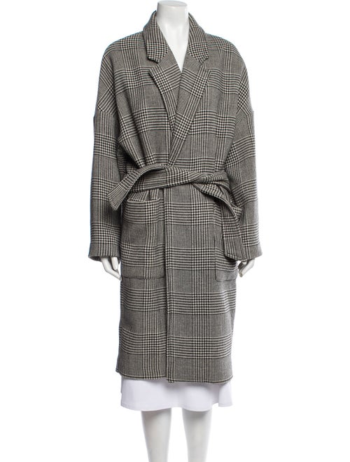 AllSaints Wool Houndstooth Print Peacoat