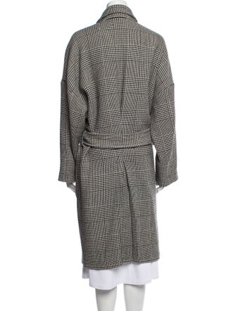 AllSaints Wool Houndstooth Print Peacoat