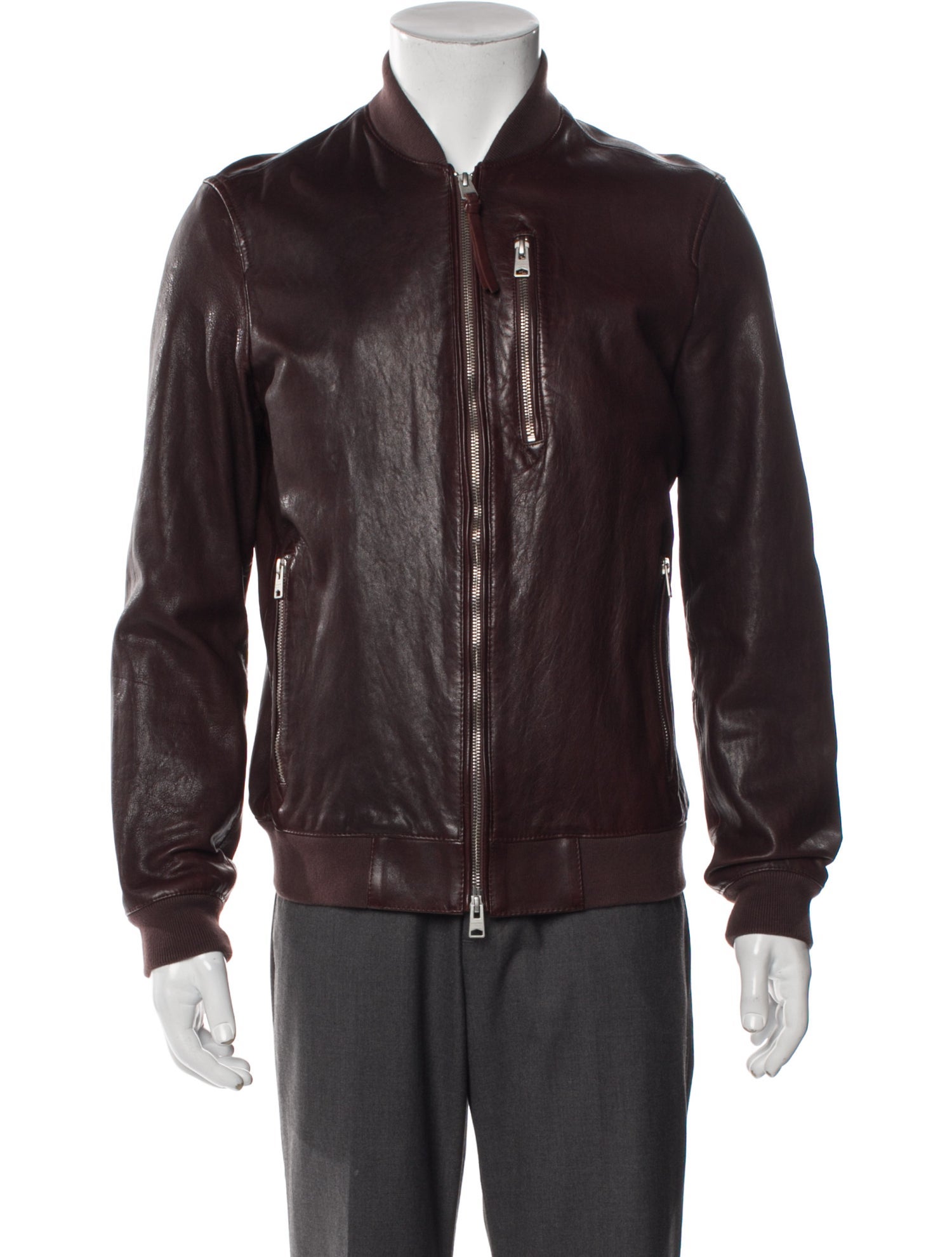 AllSaints Leather Bomber Jacket