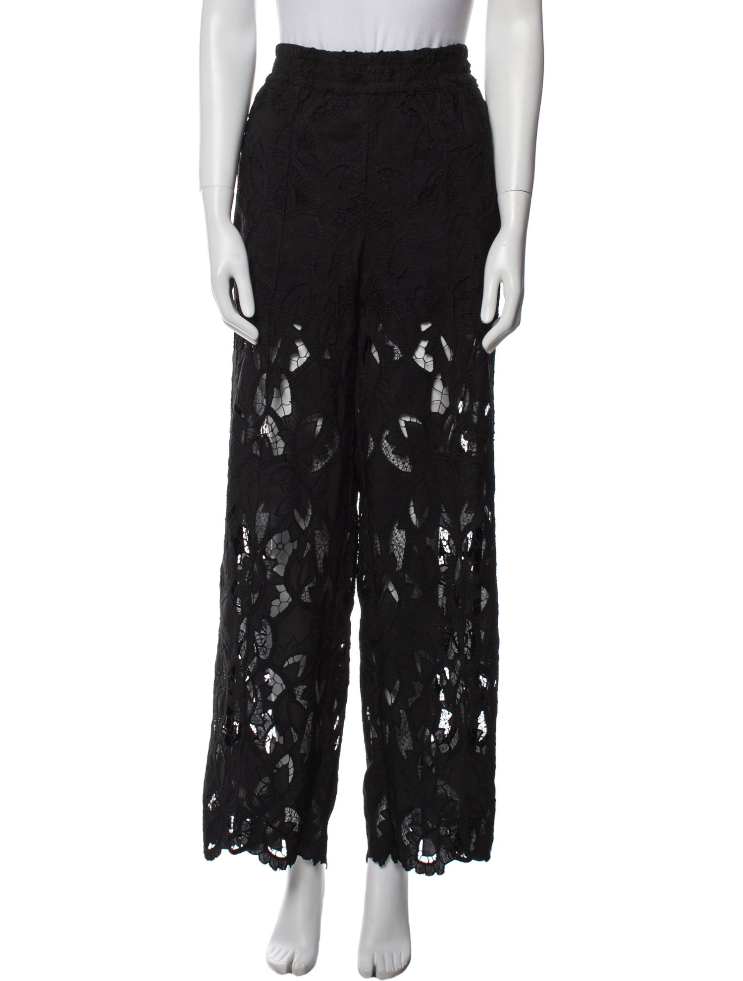 AllSaints Lace Pattern Wide Leg Pants