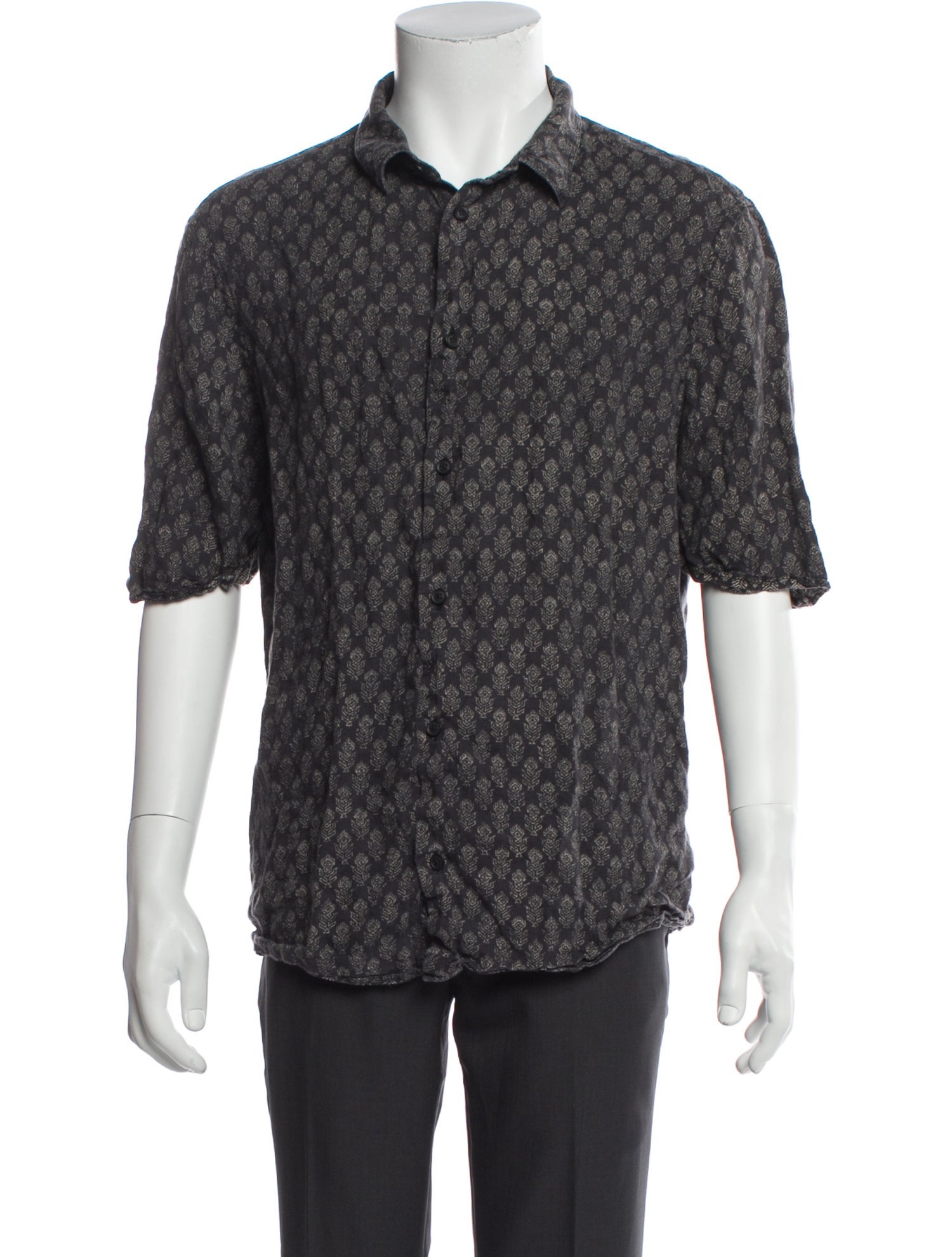 AllSaints Printed Three-Quarter Sleeve Shirt