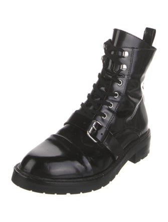 AllSaints Patent Leather Combat Boots