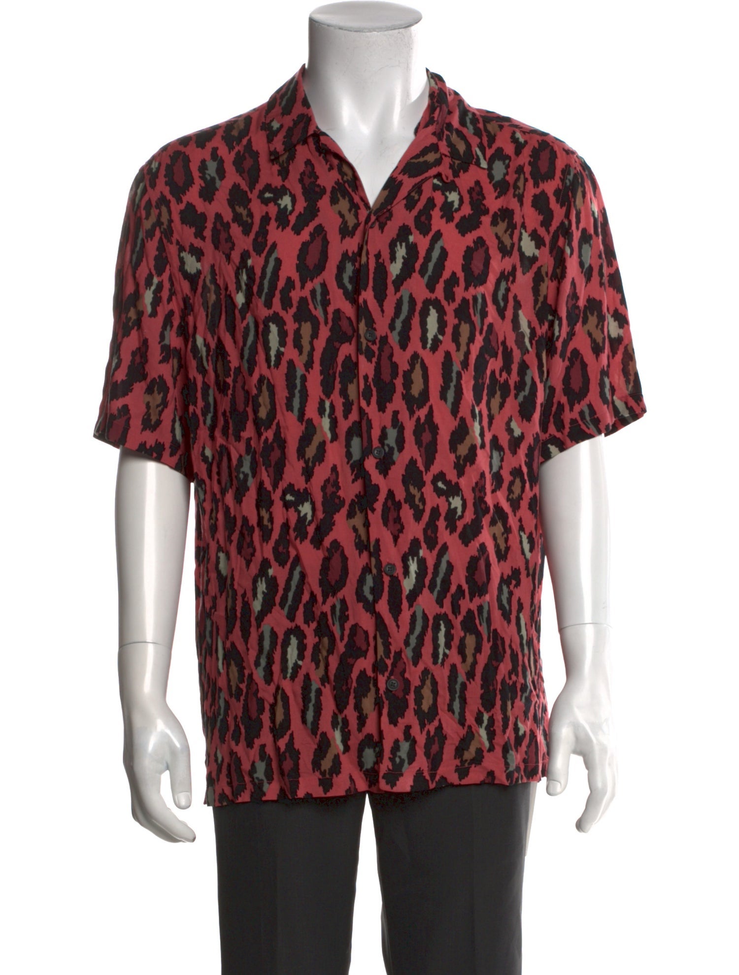 AllSaints Animal Print Short Sleeve Shirt
