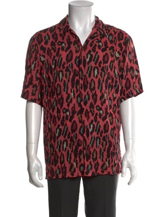 AllSaints Animal Print Short Sleeve Shirt